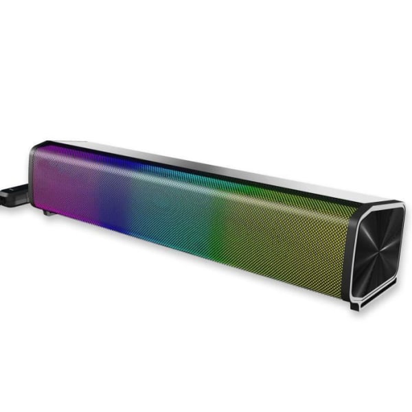 HURRISE RGB Desktop-högtalare RGB Desktop Soundbar, 2-kanals datorhögtalare med 9 datorhögtalare