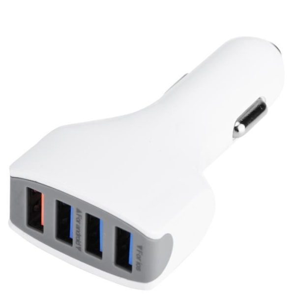 HURRISE Universal Billaddare 4 USB-portar Bärbar med LED, Snabbladdning, Kompatibel med