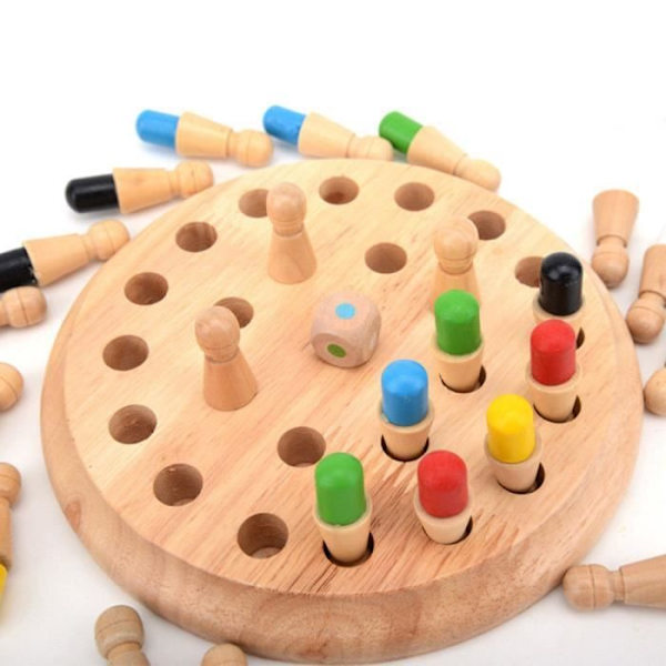 Klassiskt trä Minne Färg Schack Present Pussel Intelligens Spel Barnleksak