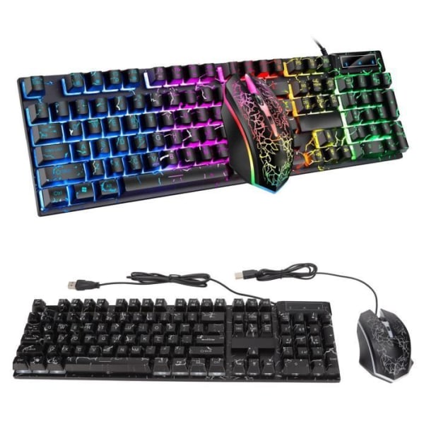HURRISE USB Keyboard Mus Combo Mus Combo för USB-tangentbord, trådbunden optisk mus | datorns tangentbord