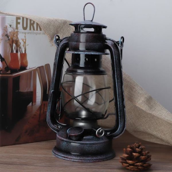 HURRISE fotogenlykta 24cm Klassisk fotogenlampa Vintage fotogenlykta Oljelampa Campinglampa