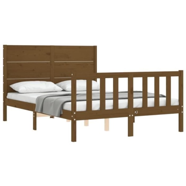 FDIT Sängstomme med sänggavel honungsbrunt massivt trä - FDI7070649291445