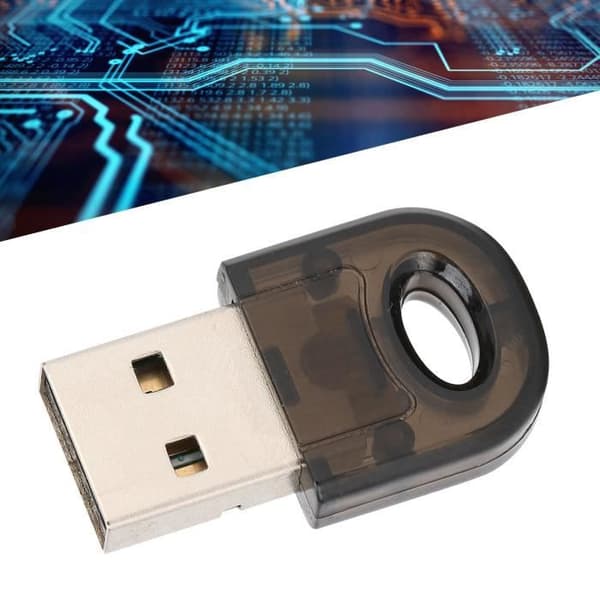 HURRISE USB Bluetooth Adapter Bluetooth Version 5.0 USB Adapter 3 Mbps Importerad Chip RTL8761B Svart med CD för dator