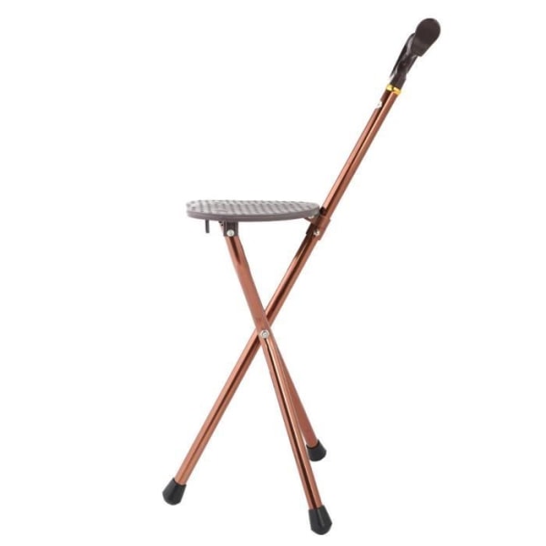 Qiilu Walking Chair Bärbar Metal Folding Walking Stick Stol Säte Pall Travel Cane Stol