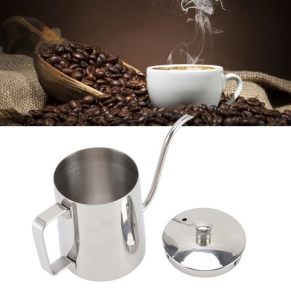 HURRISE svanhals kaffebryggare häll över kaffekokare i rostfritt stål med smal pip och svanhals (350 ml)