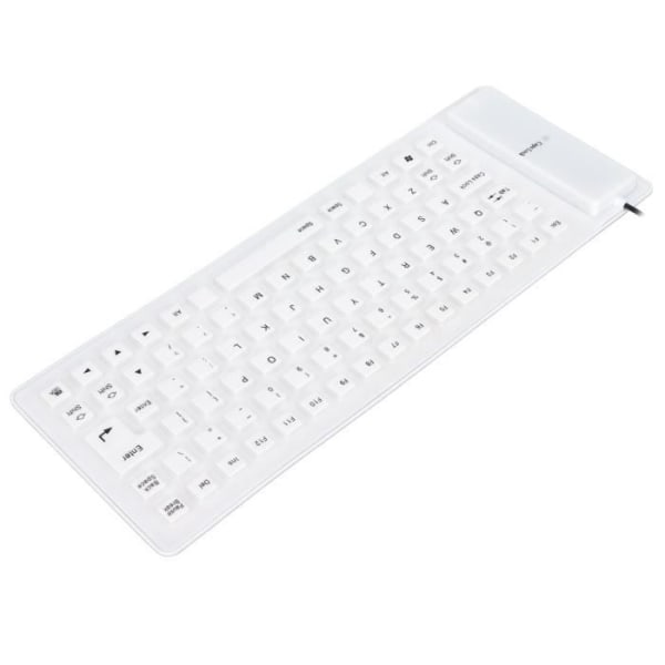 Silikontangentbord Helt förseglad design Lätt bärbar Tyst Mjuk Bekväm datortangentbord Tangentbord Vit