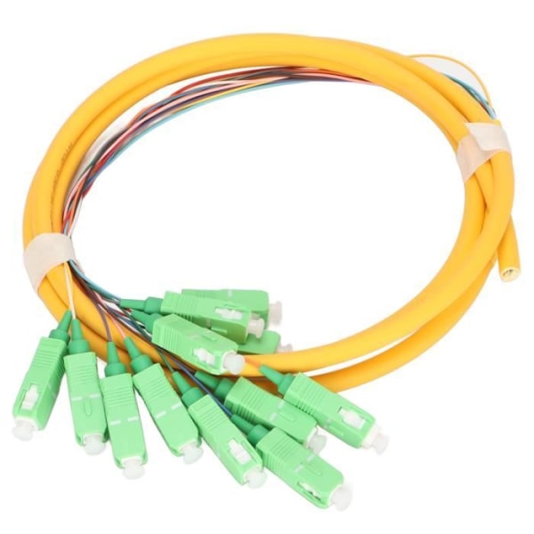 HURRISE optisk kabel vitt kompatibel 12-tråds Singlemode Pigtail Fiberoptisk Pigtail-kabel till
