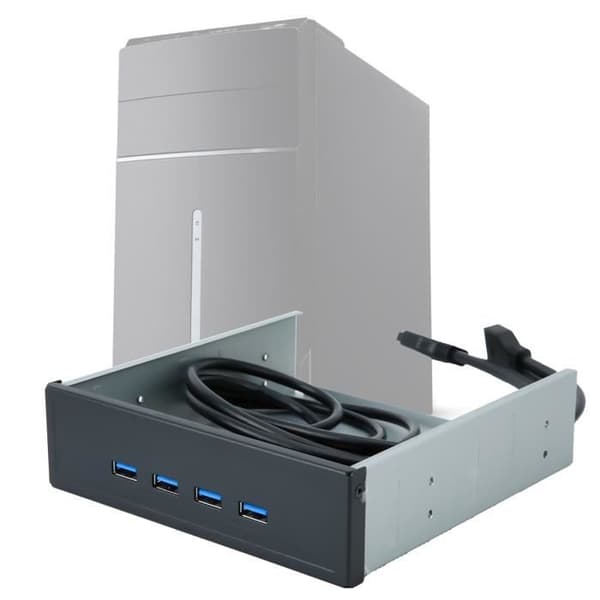 4-portars USB-frontpanel, Usb 3.0-nav, aluminiumlegering för 3.0 / 2.0 / 1.1-enhet Olika störningar