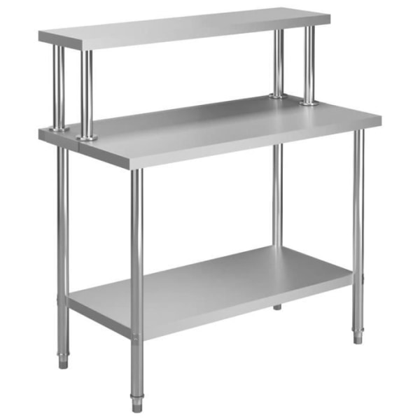 LIA Köksarbetsbord med hylla 120x60x120 cm Rostfritt stål