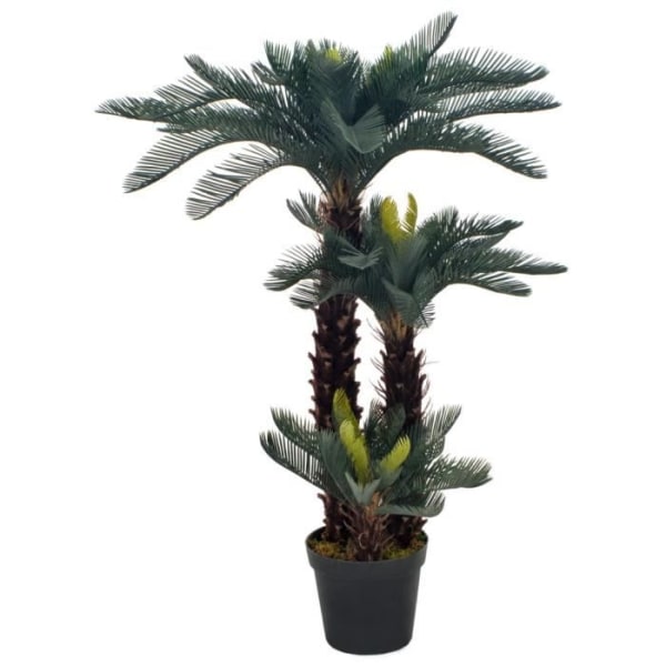 YUDAIHD Konstgjorda växtblommor Konstgjorda växter Med Kruka Cycad Palm Plast Och Trä Grön 125cm WJ12216