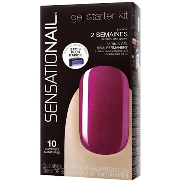 SENSATIONAIL Starter Kit semi-permanent gel polish Raspberry Wine 71584 - Raspberry red Rosa