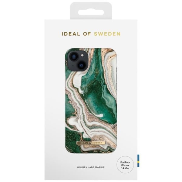 Muoti iPhone 14 Plus -kotelo Golden Jade Marble iDeal of Sweden Flerfärgad