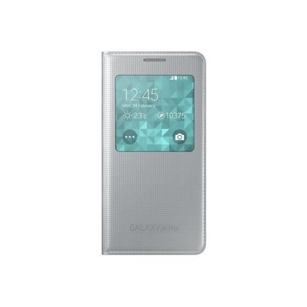 SAMSUNG Galaxy Alpha S View-fodral - Silver