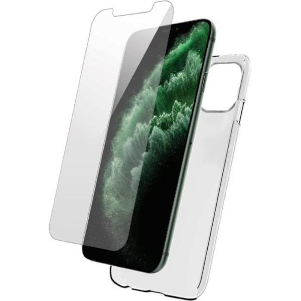 Pack iPhone 11 Pro Transparent Fodral + Bigben i härdat glas