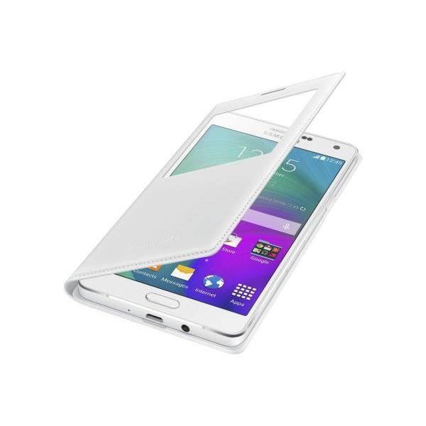 SAMSUNG Transparent Area Flip Case EF-CA700BW till Samsung Galaxy A7 - Vit