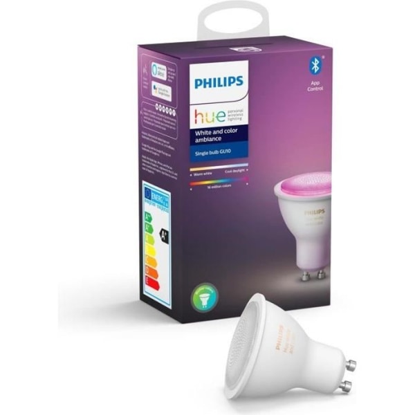 PHILIPS HUE Vit &amp; färg Ambiance Bulb - 6.5 W - GU10 - Bluetooth