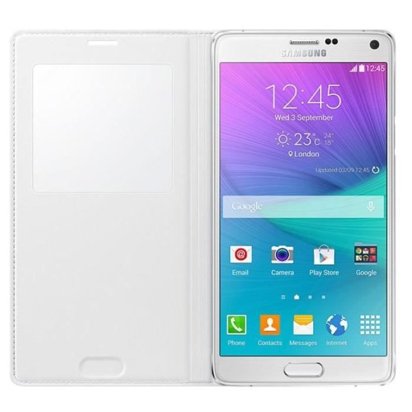 SAMSUNG Clear Zone Flip Case EF-CN910FT till Samsung Galaxy Note 4 - Vit