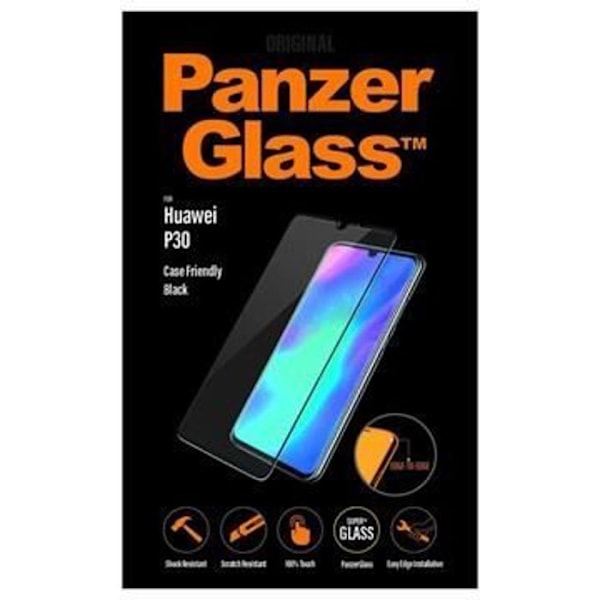 Huawei P30 PanzerGlass Case -ystävällinen näytönsuoja - musta Svart