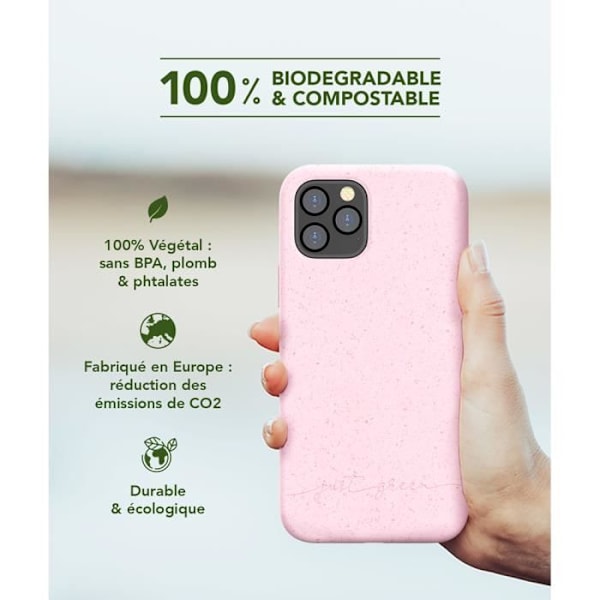 Baby Pink biohajoava kotelo iPhone 12/12 Prolle, Just Green