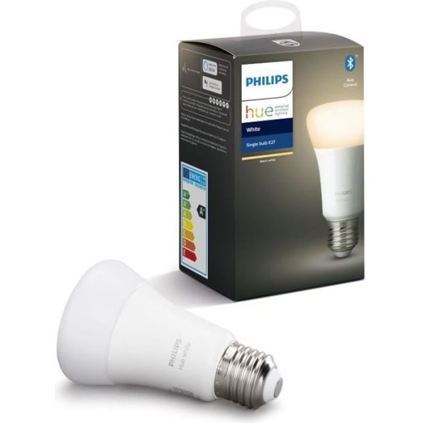 PHILIPS HUE Bluetooth-lampa - E27 - 9,5 W - Vit