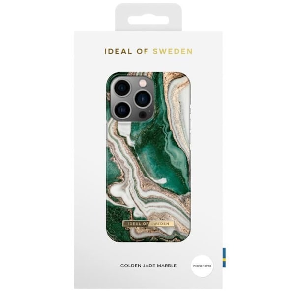 Fashion iPhone 13 Pro Fodral - Golden Jade Marble iDeal of Sweden Flerfärgad