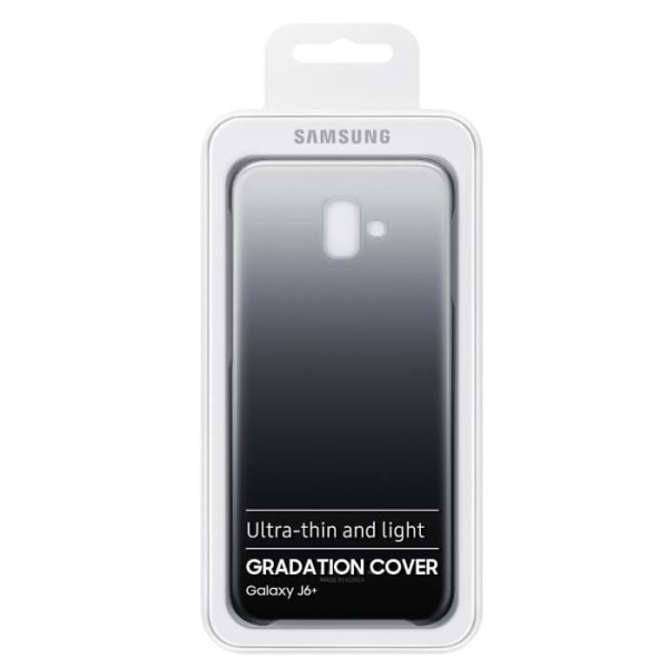 Samsung Hårt fodral J6+ Svart och transparent