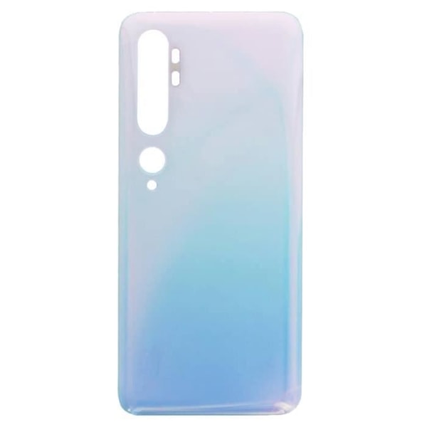 Bakre glasbatteriskydd Skalskydd för Xiaomi Mi Note 10 / Pro självhäftande logotyp medföljer bakstycke Glas vit