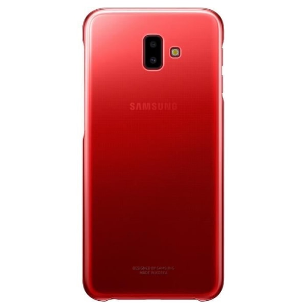 Samsung Hårt fodral J6+ Rött och transparent