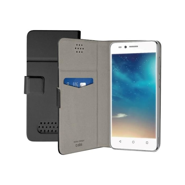 SBS Universal BookSlim TEBOOKSLIMUN55K Flip cover til mobiltelefon polyurethan sort