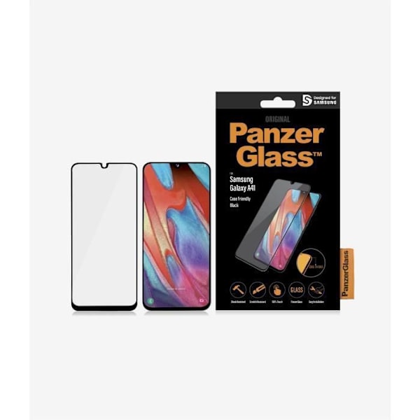 PANZERGLASS - PanzerGlass Samsung Galaxy A41 -koteloystävällinen, musta