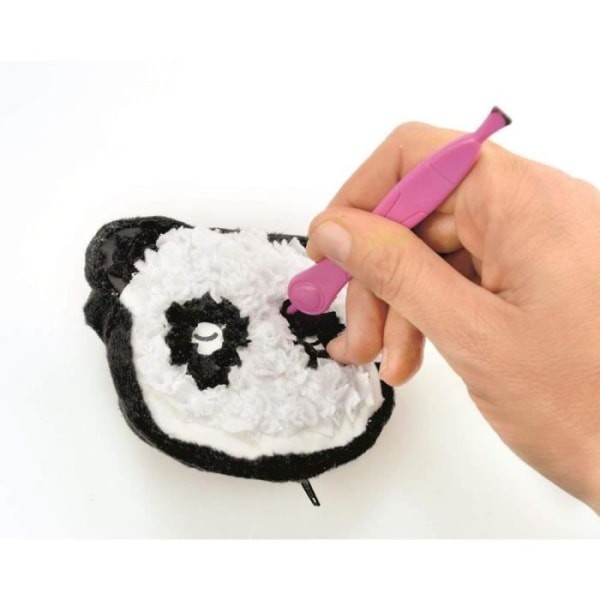 SYCOMORE Plush'n fun tinybags Panda - 1 nyckelringsväska - 1 verktyg - 500 bitar tyg - 3 tillbehör - 1 instruktioner