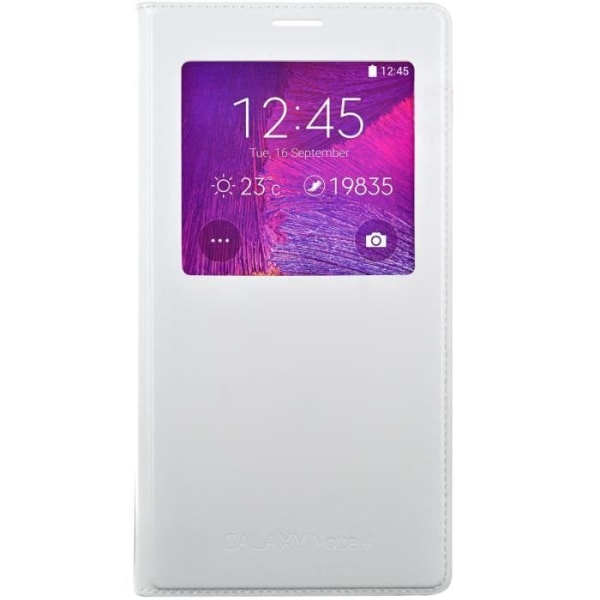 SAMSUNG Clear Zone Flip Case EF-CN910FT till Samsung Galaxy Note 4 - Vit