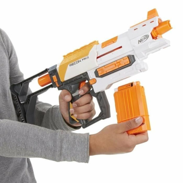 NERF MODULUS - Recon - Mukautettava 4-in-1-ase lisävarusteineen Vitt, grått och orange