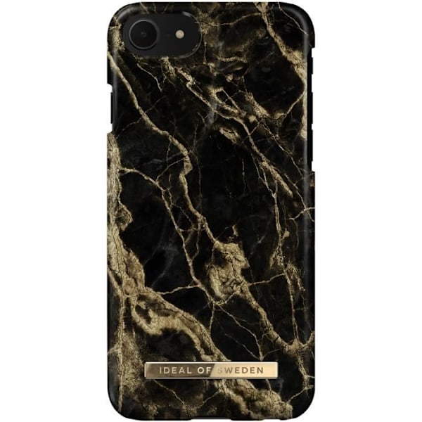 iDeal of Sweden Fashion Case iPhone SE:lle (2020) - 8 - 7 - 6(s) - Golden Smoke Marble Black, Monivärinen Musta, Monivärinen