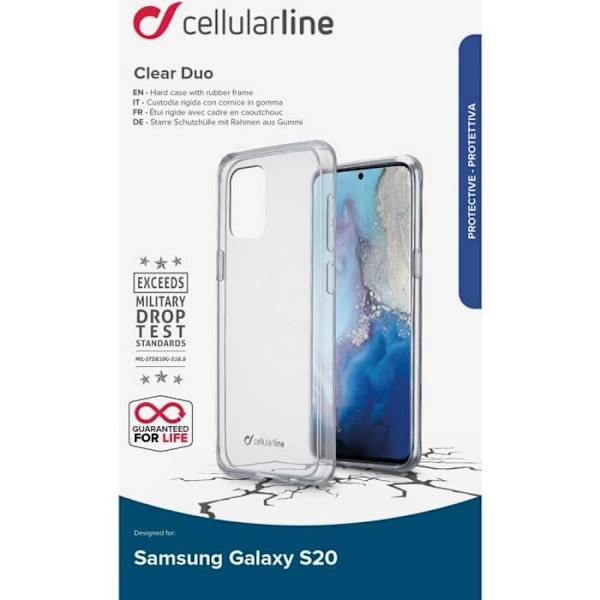 Cellularline bagcover CLEARDUOGALS11ET 61480 Samsung Galaxy S20 gennemsigtig 1 stk.