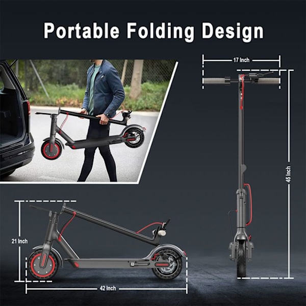 Trottinette Elektrisk för vuxna AOVOPRO Däck 8,5'' hopfällbar Grå