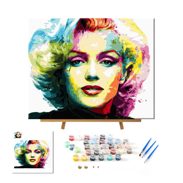 Marilyn Monroe-tavla, måla efter nummer. DIY