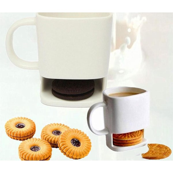Kaffemugg med inbyggd kakhållare, 4-pack