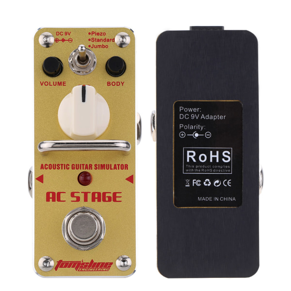 AROMA Akustisk Simulator Mini Gitarr Effekt Pedal True Bypass