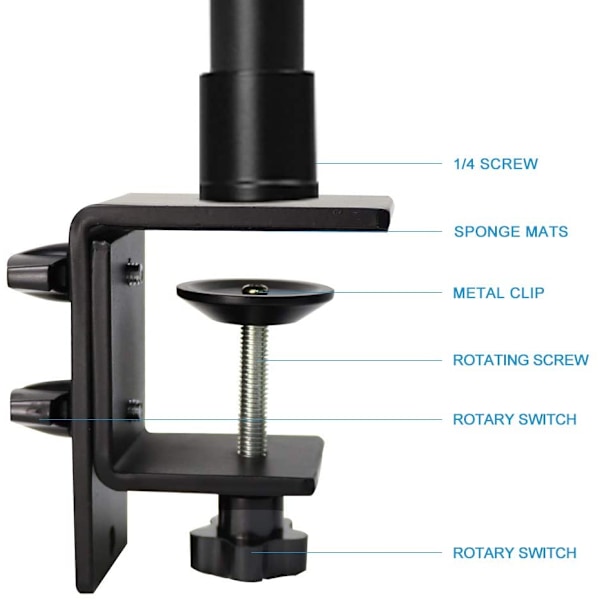 2x hopfällbart skrivbordsfäste Studio Light Stand Flash Video Bracket