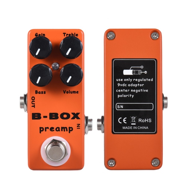 MOSKY B-Box Overdrive Gitarr Bas Effekt Pedal Bypass Preamp