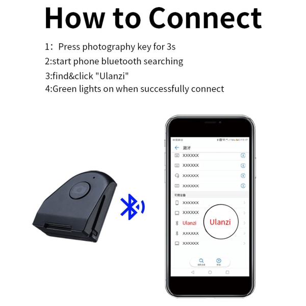 bluetooth Smart Phone Camera Shutter Release Hand Grip