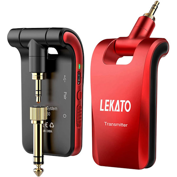 LEKATO 2.4GHz WS-60 Wireless Guitar System Transmitter Receiver