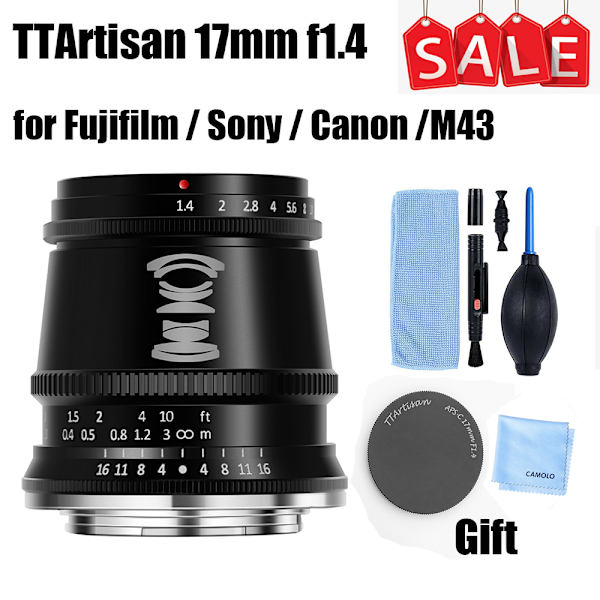 TTArtisan 17mm F1.4 APS-C-format vidvinkelkameraobjektiv