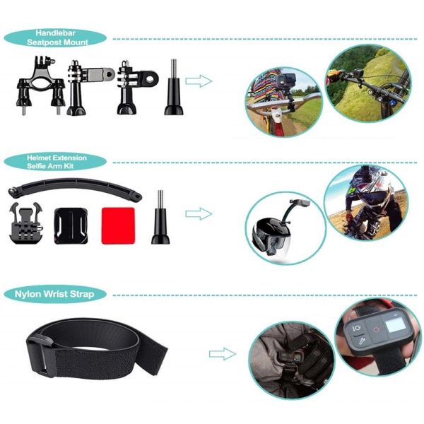 52st Sports Camera Mount Accessories Bundle Kit för GoPro Hero