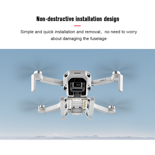 LED förlängd hopfällbar landningsställ för DJI Mini 2 / Mavic Mini