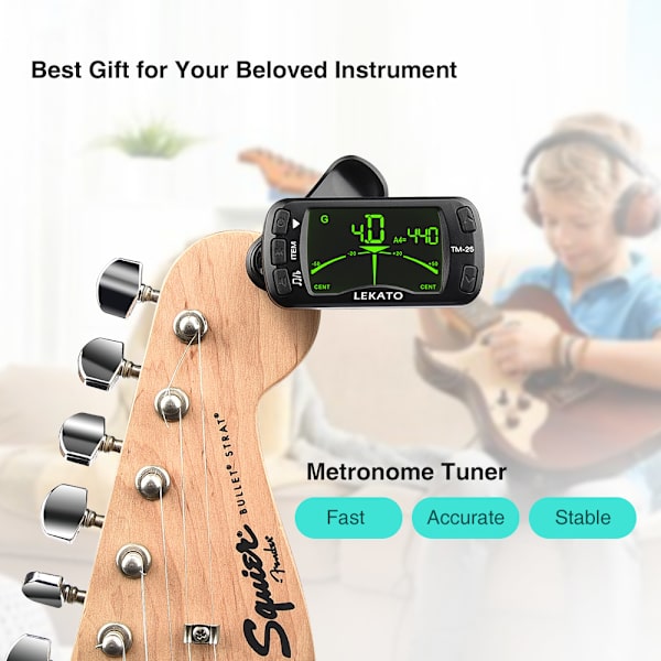 Lekato 3in1 TM-25 Clip On Guitar Tuner Metronom Tone Generator