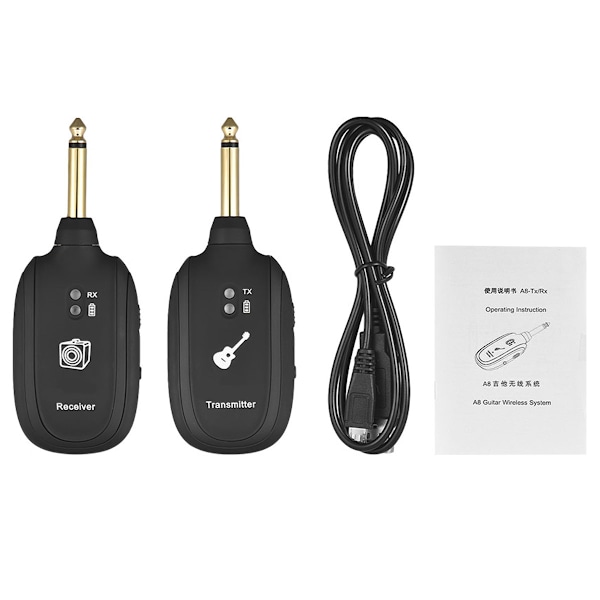 A8 UHF trådlös elgitarr basmixer sändarmottagare