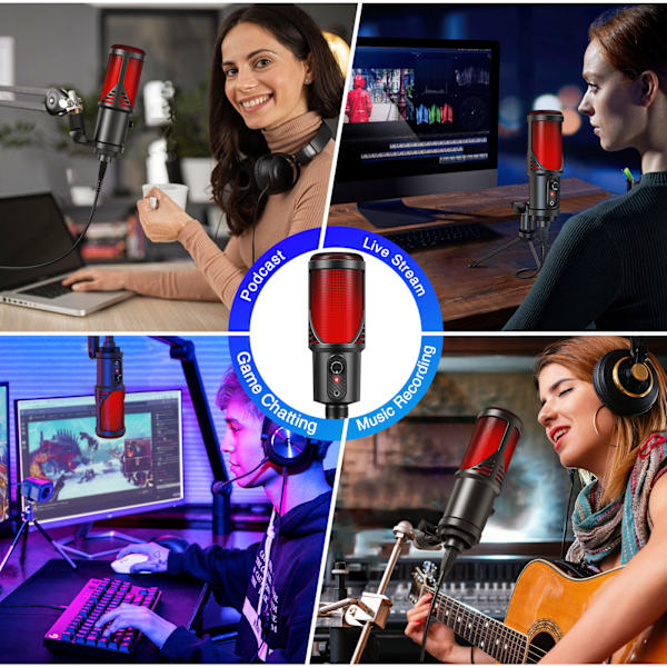 USB kondensatormikrofon Mic Kit Stativstativ Recording Studio