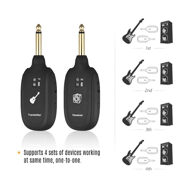 A8 UHF trådlös elgitarr basmixer sändarmottagare